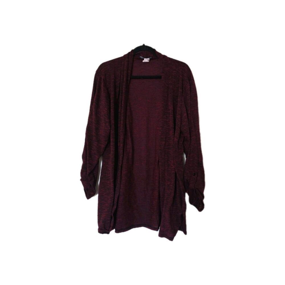 Ashley Blue Women's Burgandy Cardigan size XL open